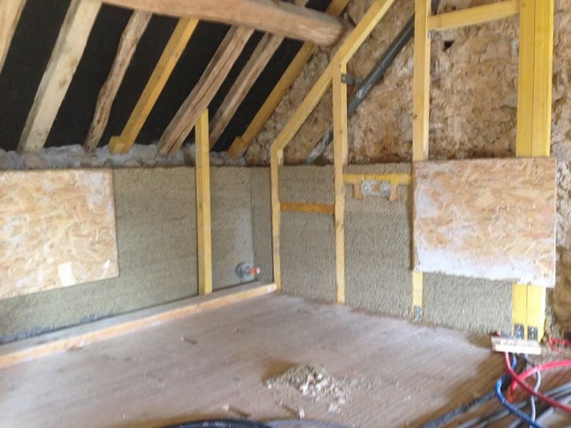 Pose des plaques de chanvre